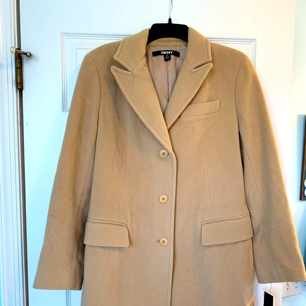 Camel mid-length coat